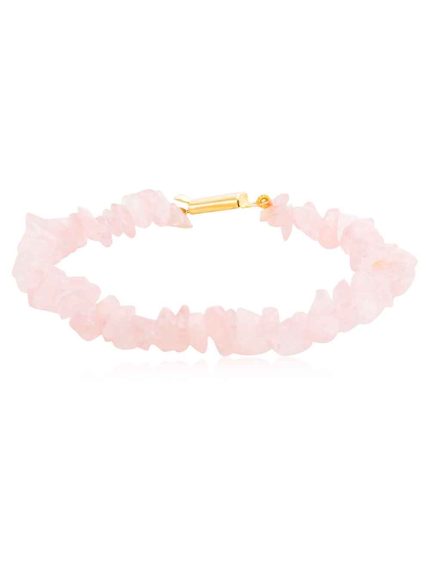 Genuine Healing Crytal Rose Quartz Semi Precious Stone Chips Bracelet