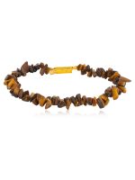 Natural Yellow Brown Crystal Tiger Eye Semi Precious Gemstone Bracelet