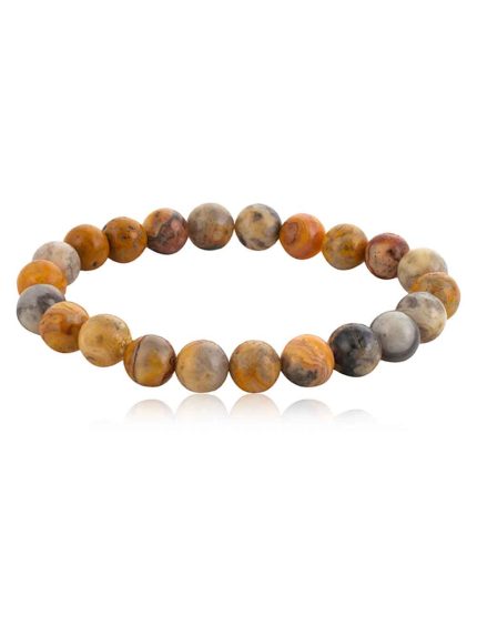 Genuine Healing Crazy Lace Agate Semi Precious Stone Crystal Bracelet