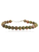 Natural Multicolor Unakite Reiki Crystal Semi Precious Stone Bracelet - Image 2