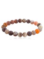 Natural Round Bead Crytal Botswana-agate Semi Precious Stone Bracelet