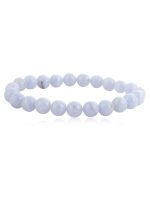 Natural Blue Lace Agate Healing Crystal Semi Precious Stone Bracelet - Image 2