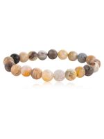 Natural Bamboo Leaf Agate Reiki Healing Semi Precious Stone Bracelet - Image 2