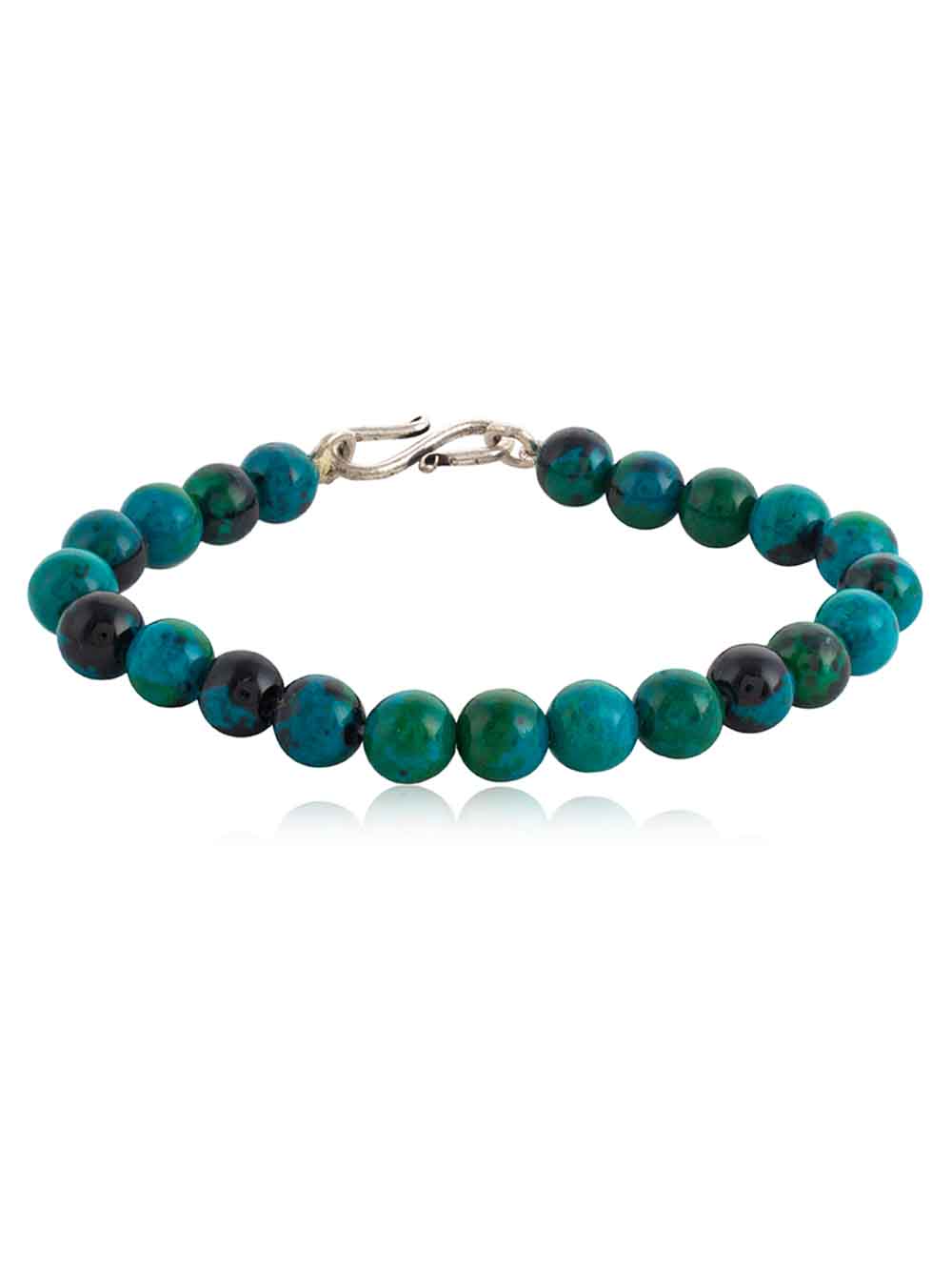 344.jpg Genuine Reiki Healing Chakras Chrysocolla Semi Precious Stone Bracelet - Image 1