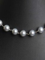 Natural Silver Pearl Reiki Crystal Chakra Healing Gemstone Necklace - Image 4