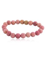 Genuine Healing Crytal Pink Rhodochrosite Semi Precious Stone Bracelet