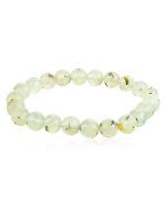 Genuine Reiki Green Prehnite Semi Precious Stone Stretchable Bracelet