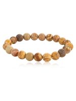 Genuine Healing Brown Picture Jasper Gemstone Semi Precious Bracelet