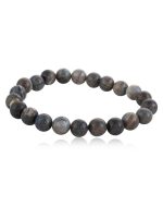Natural Grey Petrified Semi Precious Gemstone Transformation Bracelet