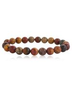 Genuine Round Bead Jasper Reiki Crytal Semi Precious Stone Bracelet - Image 2