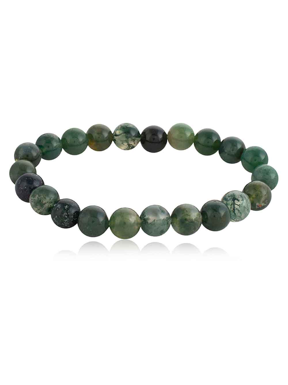 543.jpg Original Healing Crystal Green Moss Agate Semi Precious Stone Bracelet - Image 1