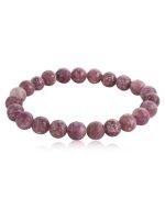 Natural Reiki Crystal Pink Lepidolite Semi Precious Stone Bracelet