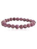 Natural Reiki Crystal Pink Lepidolite Semi Precious Stone Bracelet - Image 2