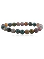Genuine Crystal Green & Grey India Agate Semi Precious Stone Bracelet - Image 2