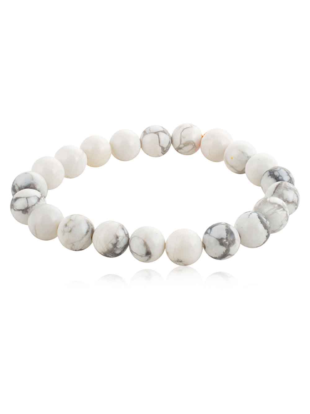 563.jpg Natural Reiki Howlite Stone Semi Precious Bracelet Release Pain Stress - Image 1