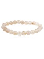 Genuine White Rutilated Quartz Crytal Semi Precious Gemstone Bracelet - Image 2