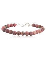 Genuine Rhodonite Semi Precious Stone Bracelet Reduce Scarring - Image 2