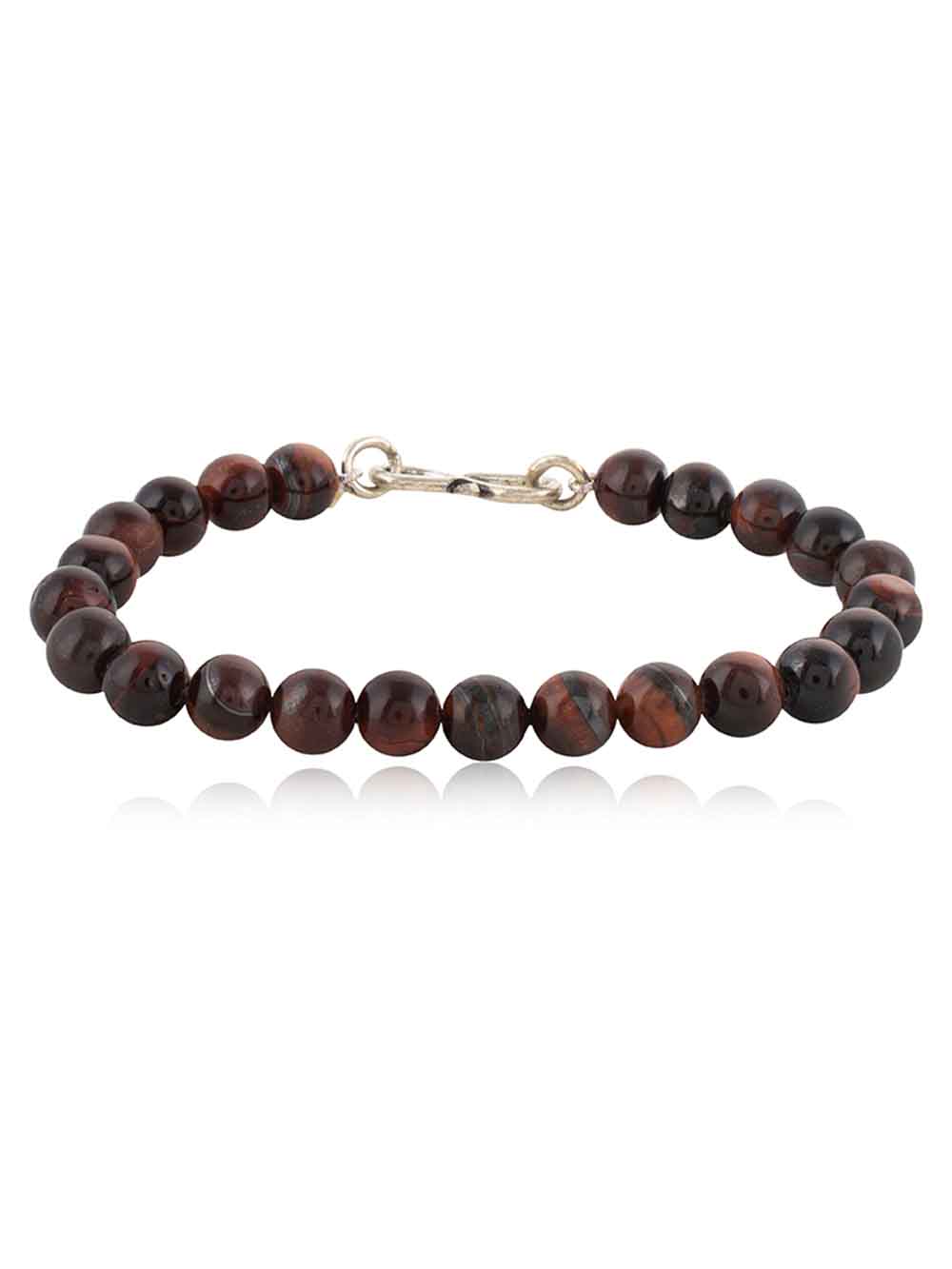 81.jpg Red Tiger Eye Semi Precious Gemstone Bracelet Releases Tension - Image 1