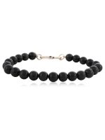 Natural Reiki Crystal Obsidian Semi Precious Stone Memory Bracelet - Image 2