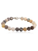 Natural Reiki Crystal Bamboo Leaf Agate Semi Precious Stone Bracelet