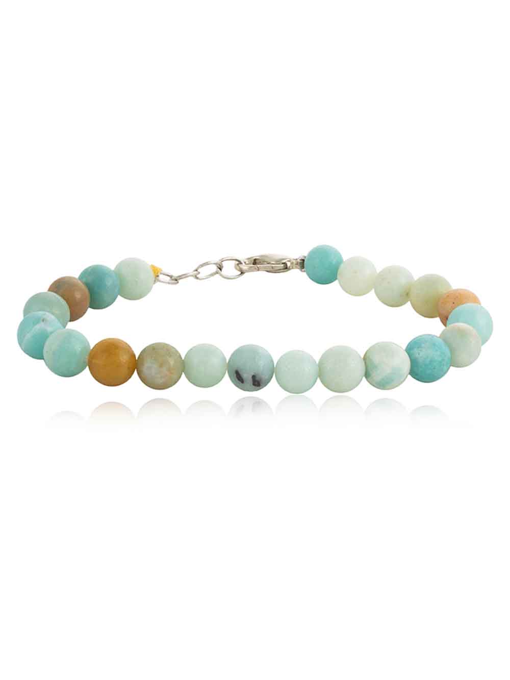 919.jpg Reiki Crystal Amazonite Semi Precious Stone Bracelet Relieves Stress - Image 1