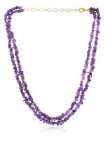 Natural Healing Chakra Amethyst Semi Precious Necklace For Creativity