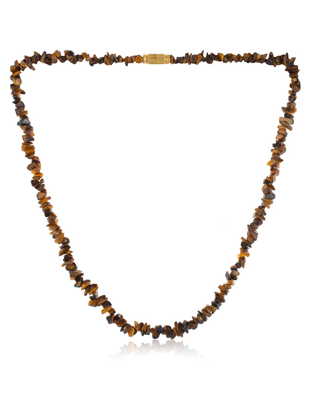 BROWN-TIGER-EYE-PRECIOUS-GEMSTONE-CHIPS-NECKLACE.jpg Natural Reiki Crystal Brown Tiger Eye Precious Gemstone Chips Necklace - Image 1