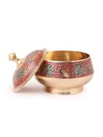 Meenakari Brass Bowl Handi - Image 2