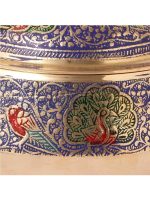 Meenakari Design Brass Bowl Handi - Image 3