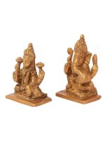 Religious Decorative Brass Laxmi Ganesh - Image 2