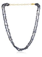 Natural Healing Crystal Iolite Semi Precious Gemstone Chips Necklace