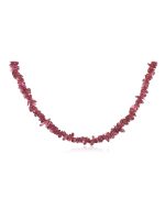 Natural Rhodolite Reiki Crystal Maroon Fluorite Semi Precious Necklace - Image 2