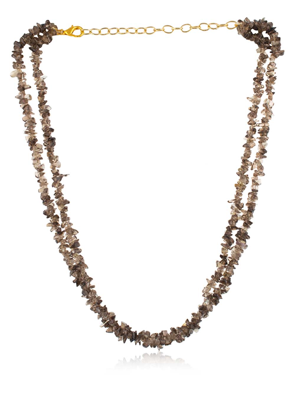 NATURAL-LIGHT-BLACK-REIKI-CRYTAL-QUARTZ.jpg Natural Light Black Reiki Crytal Quartz Semi Precious Stone Necklace - Image 1