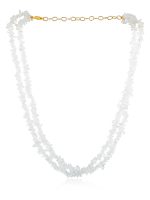 Natural White Healing Crystal Quartz Semi Precious Stone Necklace