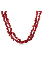 Natural Healing Reiki Crystal Red Coral Precious Stone Chips Necklace - Image 2