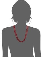 Natural Healing Reiki Crystal Red Coral Precious Stone Chips Necklace - Image 3