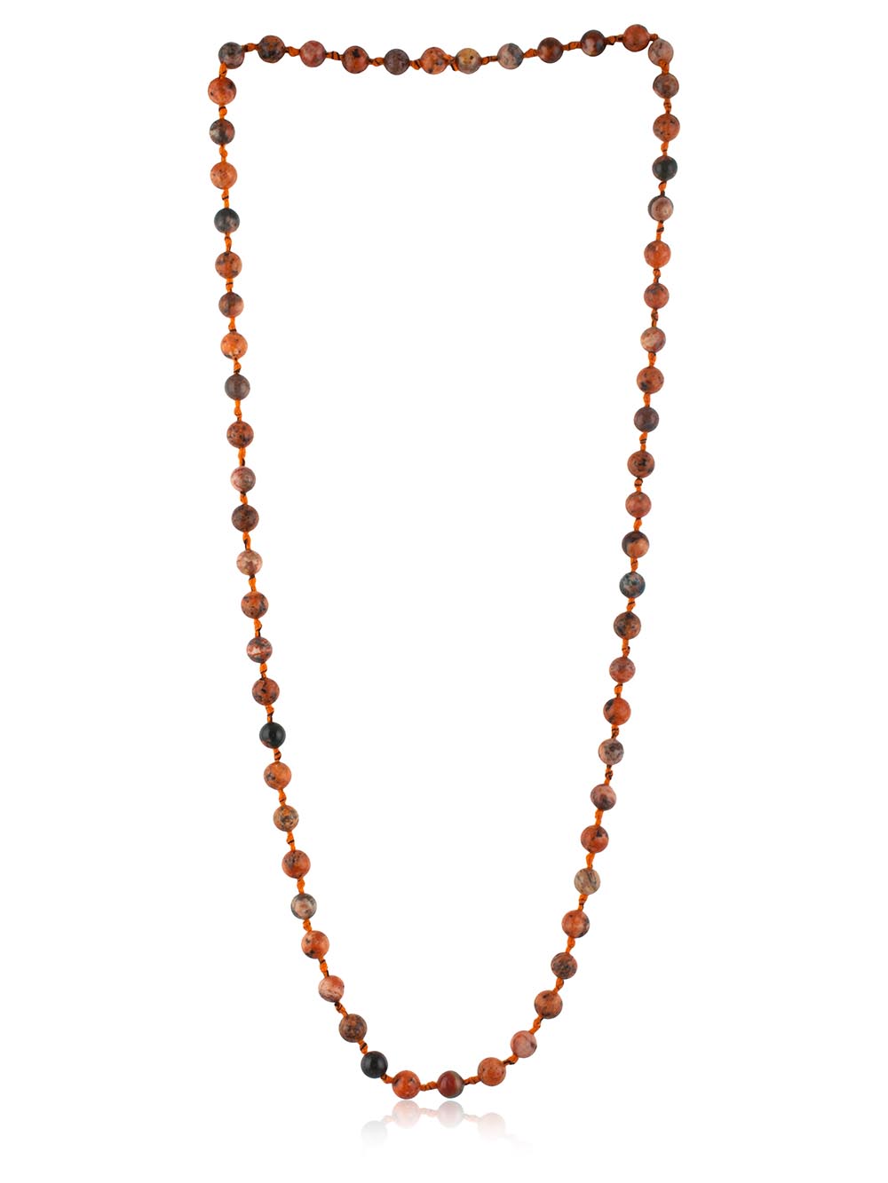 ROUND-BEAD-FIRE-AGATE-STONE.jpg Round Bead Fire Agate Stone Necklace Increases Life Force Energy - Image 1