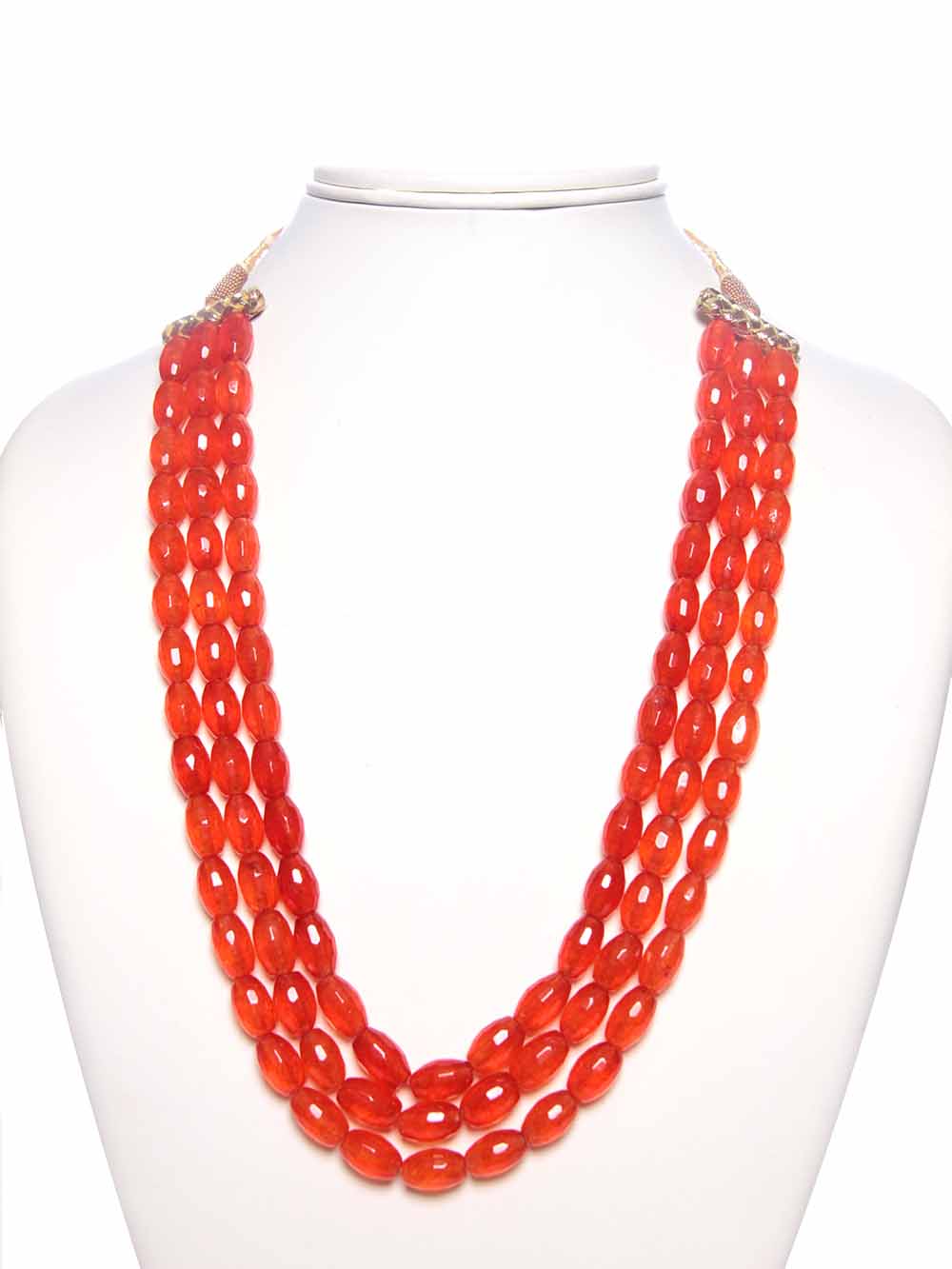 TheHa-3.jpg Genuine Orange Jade Semi Precious Gemstone Comfortable Necklace - Image 1