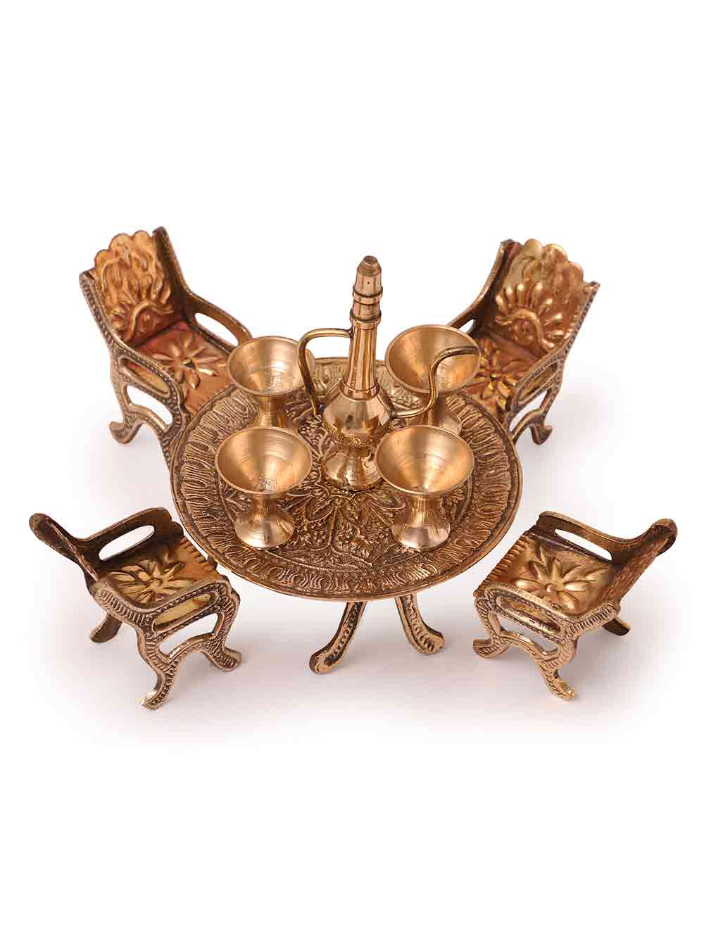TheHaat_Decorative_Brass_Dining-Set_11011.jpg Dining Table Set - Image 1