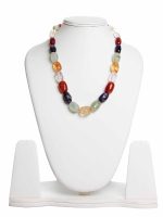 Natural Amethyst Citrine Carnelian Perhnite Crystal Gemstone Necklace