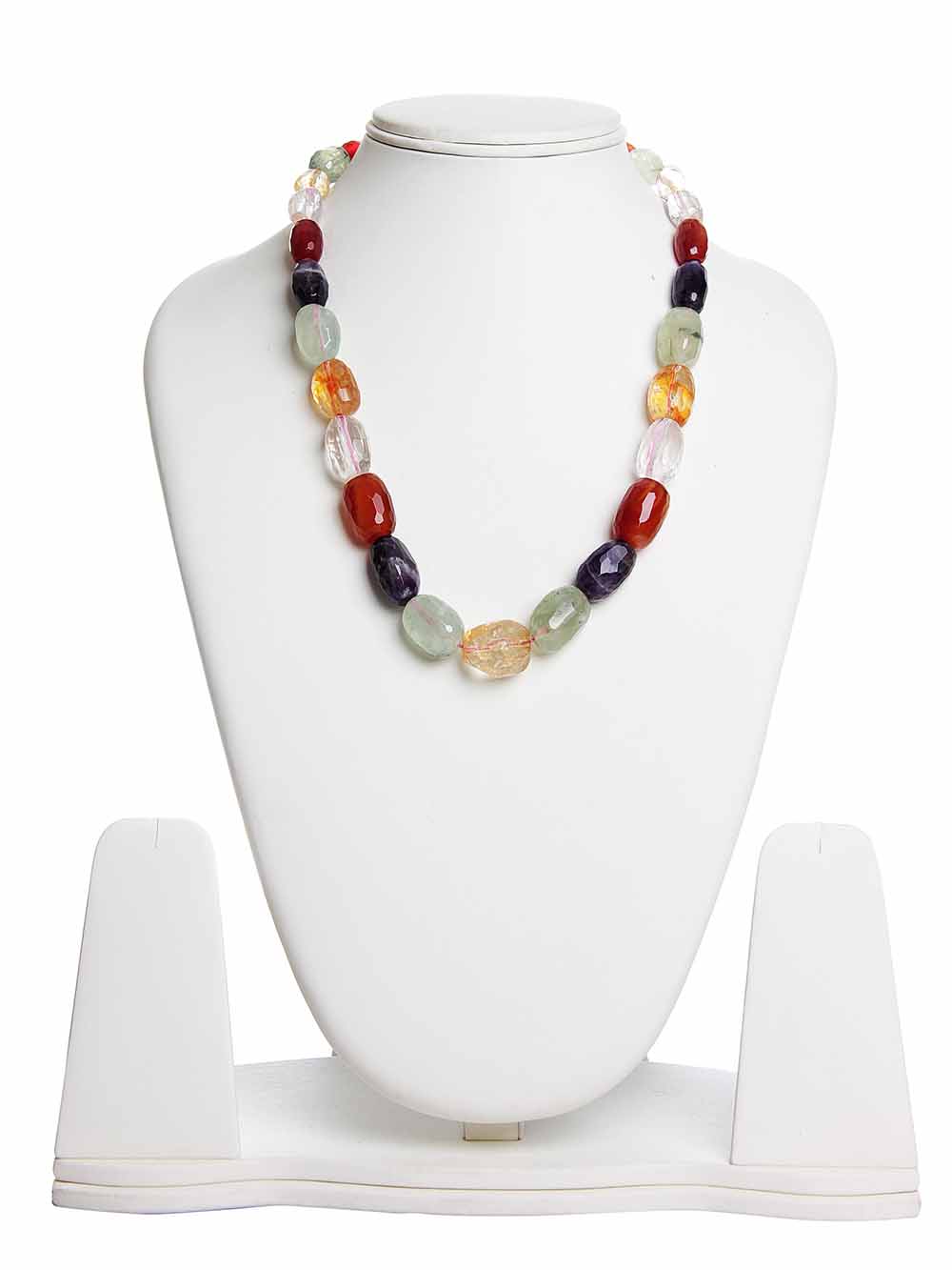 TheHaat_Necklace00271_ST_NJ.jpg Natural Amethyst Citrine Carnelian Perhnite Crystal Gemstone Necklace - Image 1