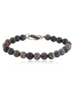 Natural Grey Petrified Reiki Crystal Semi Precious Stone Bracelet - Image 2