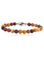 Natural Reiki Multicolor Semi Precious Mookaite Stone Energy Bracelet - Image 2