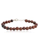 Genuine Reiki Brown Black Semi Precious Mahogany Stone Growth Bracelet
