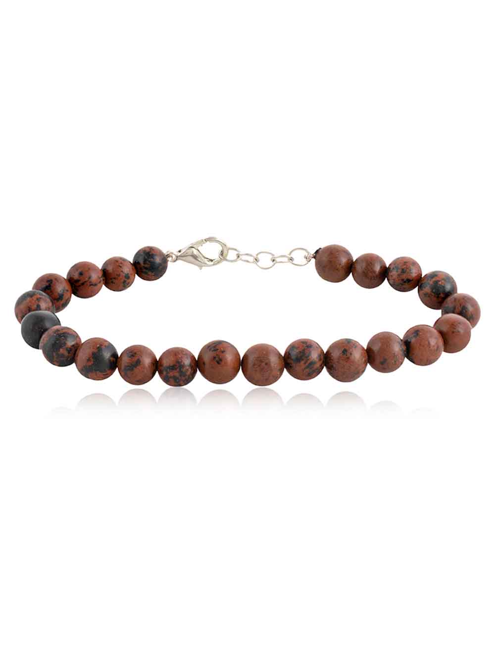 nn1.jpg Genuine Reiki Brown Black Semi Precious Mahogany Stone Growth Bracelet - Image 1
