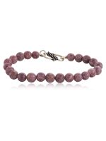 Natural Reiki Pink Lepidolite Semi Precious Stone Transition Bracelet