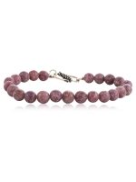 Natural Reiki Pink Lepidolite Semi Precious Stone Transition Bracelet - Image 2