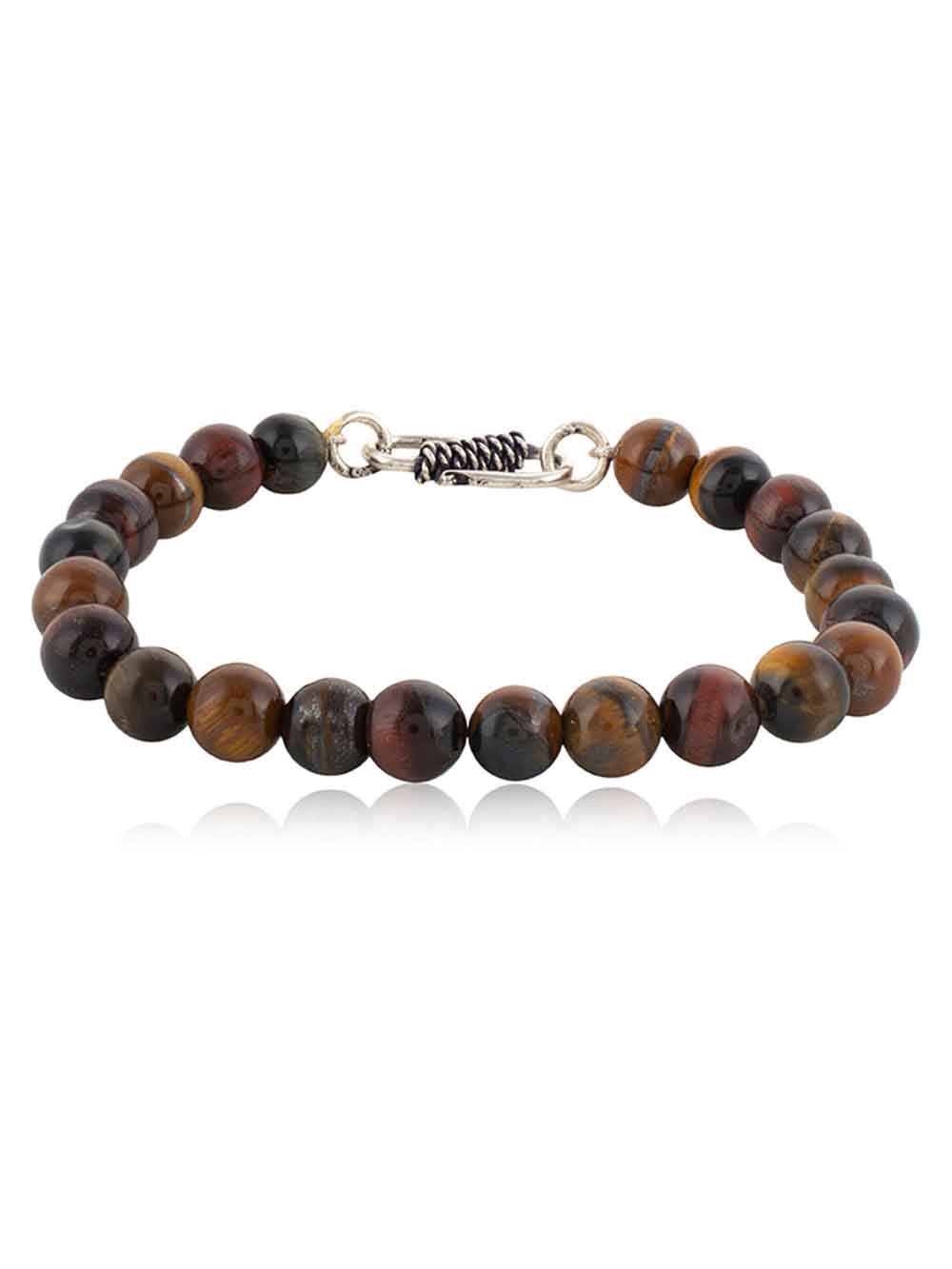w1.jpg Natural Tri Tiger Eye Semi Precious Stone Bracelet Reproductive Organs - Image 1