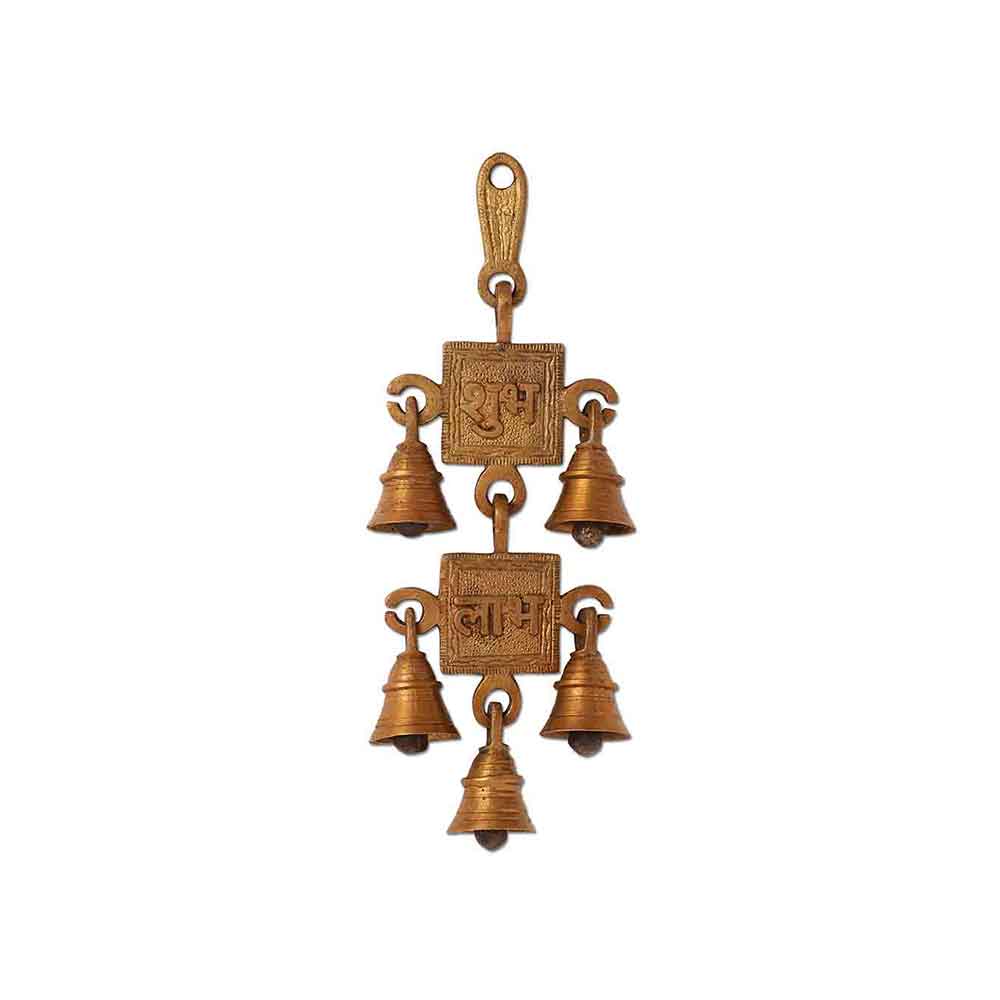 xx.jpg Decorative Brass Wall Hanging Double Bell - Image 1