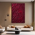 Red Rippled Abstract Texture Art - Image 3